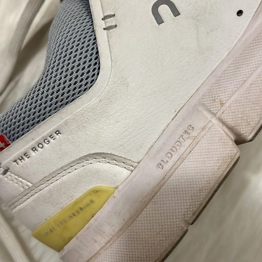 On Running The Roger Cloudtec White Leather Sneakers Women 8